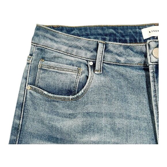 NWT Risen Women's Jeans Sz 15/32 High Rise Wide Leg Crop Light‎ Wash Blue Denim - Picture 13 of 14